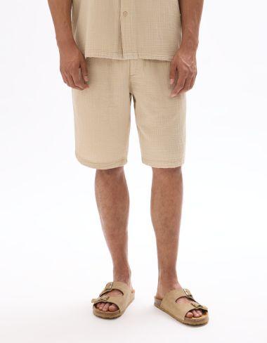 Bermuda 100% gaze de coton Beige