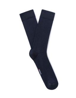 Chaussettes hautes en coton stretch piqué marine