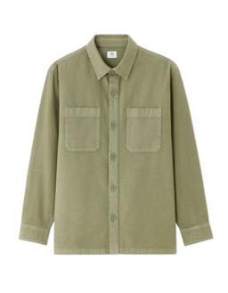 Surchemise teinte en pièce 100% coton kaki