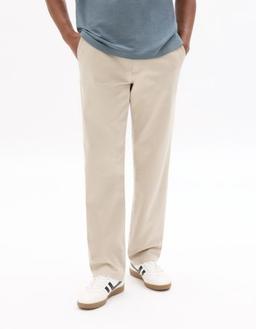 chino straight en coton stretch longueur standard beige
