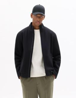 Blouson col montant en laine mélangée