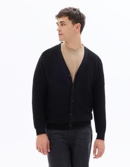 Cardigan côtelé horizontal 100% coton