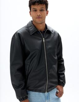 Blouson en faux-daim col chemise