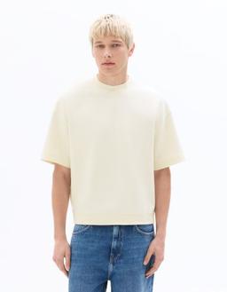 Sweat oversize en interlock manches courtes écru