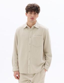 Surchemise en maille gaufré beige