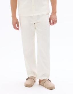 straight 100% coton effet nid d'abeille beige