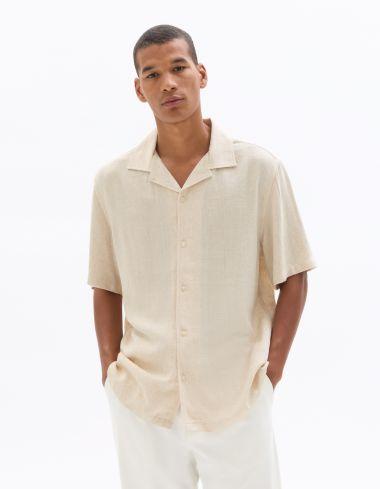 Chemisette relax viscose lin beige