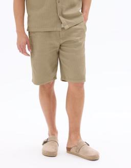 Bermuda regular en nid d'abeille 100% coton beige