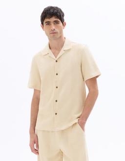Chemisette regular 100% coton jacquard beige