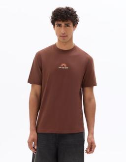 boxy col rond 100% coton imprimé Sun Shine marron