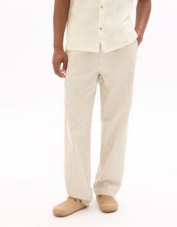 loose 100% coton beige rayé