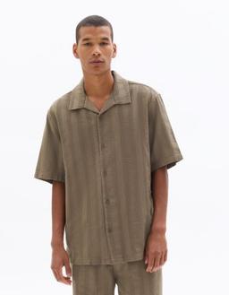 Chemisette regular en jacquard 100% coton taupe