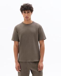 boxy col rond côtelé 100% coton
