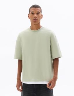 boxy cropped col rond 100% coton clair