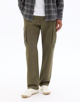 cargo straight coton stretch kaki