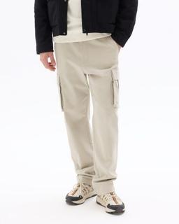 cargo straight coton stretch beige