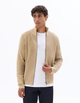 zippé effet gaufré beige