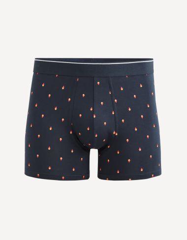 Boxer en coton stretch imprimé flammes