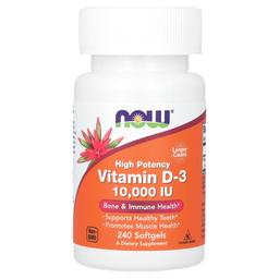 NOW Foods Foods Vitamin D-3, High Potency 240 capsules molles