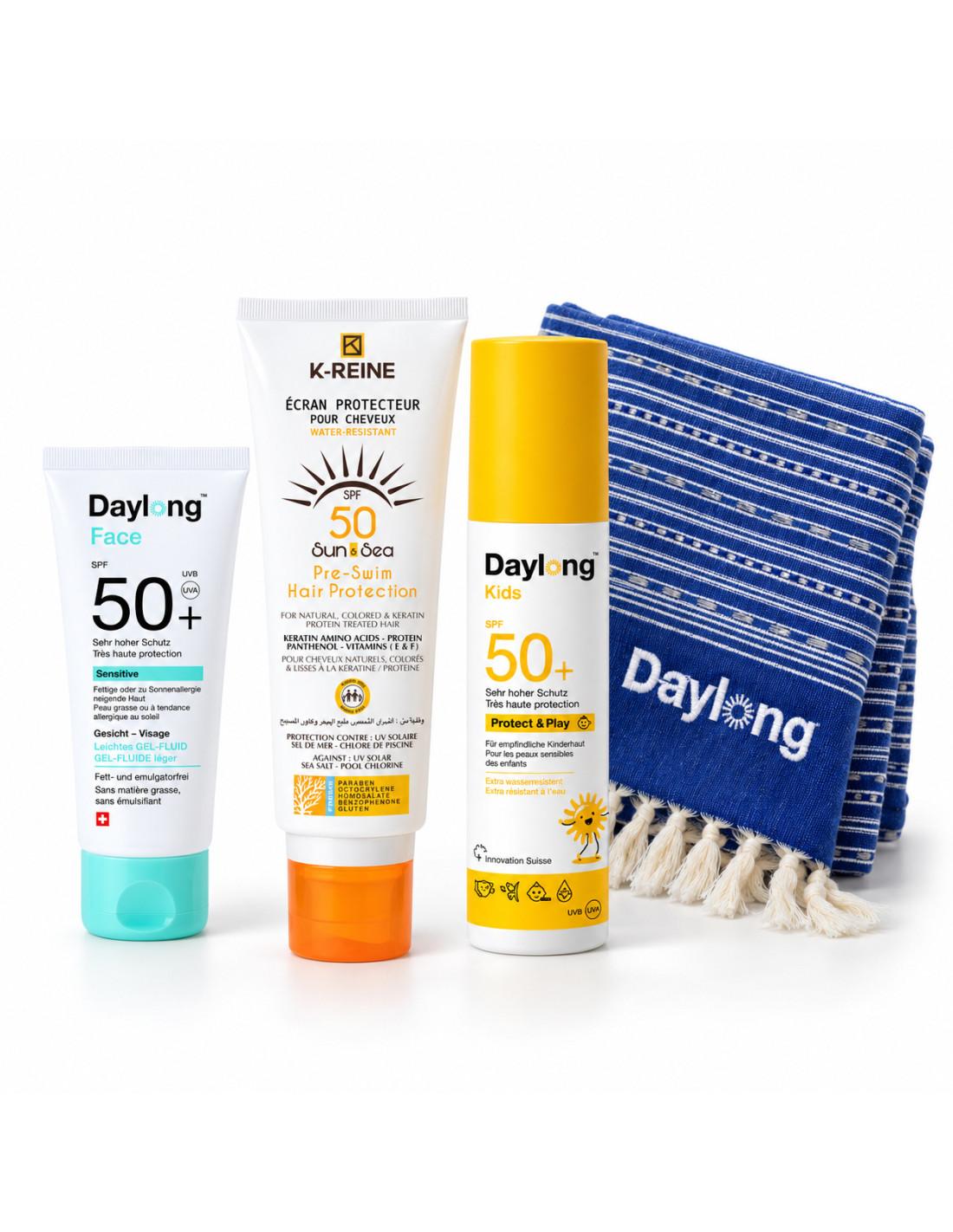 Daylong Sensitive -Gel SPF50+ , Kids K-Reine + fouta