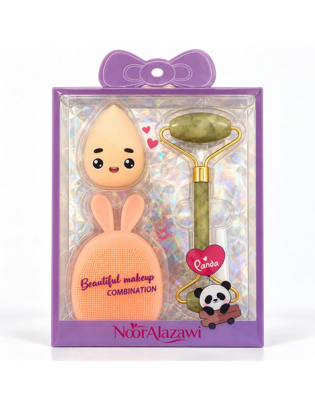 Noor Alazawi coffret brosse, éponge rouleau saumon