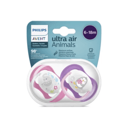 Philips Avent Sucette 6-18M Fille Animals 2 Piéces