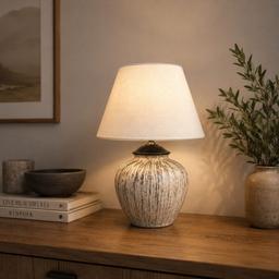 ARCADO Lampe à Poser en Céramique Artisanale Design Organique & Cocooning