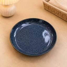 ARCADO Assiette à Pizza en Céramique 20cm Émail Réactif Nuit