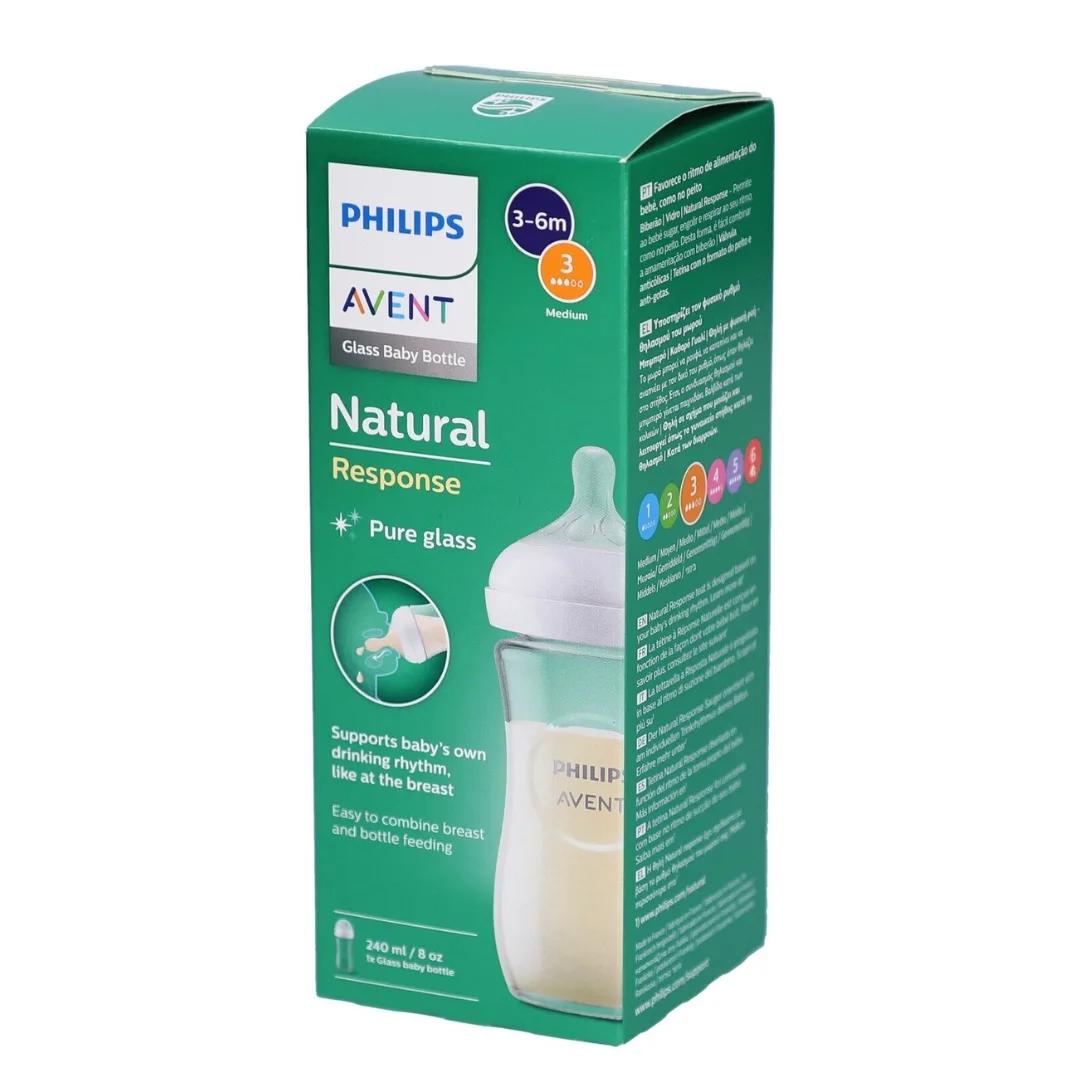 Philips Avent BIBERON NATURAL RESPONSE EN VERRE 3-6M SCY933 01