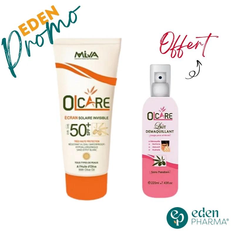 Olcare Ecran Solaire Invisible SPF50+ + Lait Demaquillant