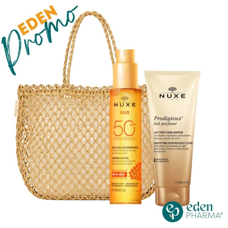 Nuxe Sac Sun Huile Bronzante SPF50+ + Huile de Douche 200 ml