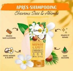 Lovea Apres Shampooing Monoi & Karite Cheveux Secs Abimes