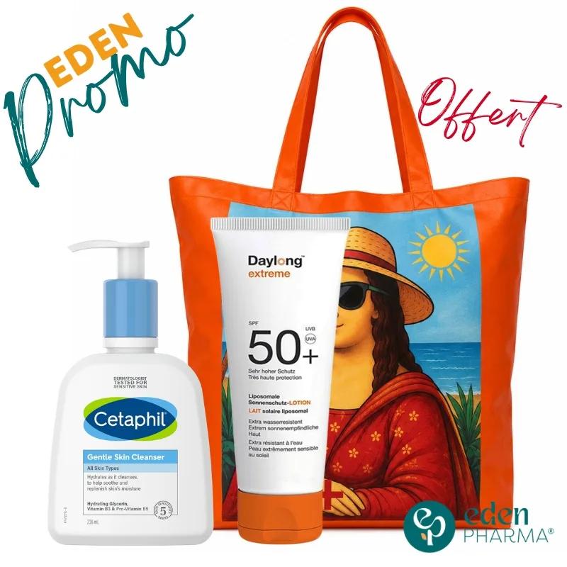Daylong LOTION LIPOSOMAL + CETAPHIL GEL NETTOYANT PEAU SECHE 236ML + SAC