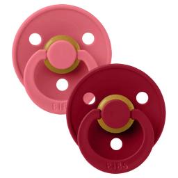 Bibs 2 Sucettes Natural Rubber ruby 2 Age 6 m+
