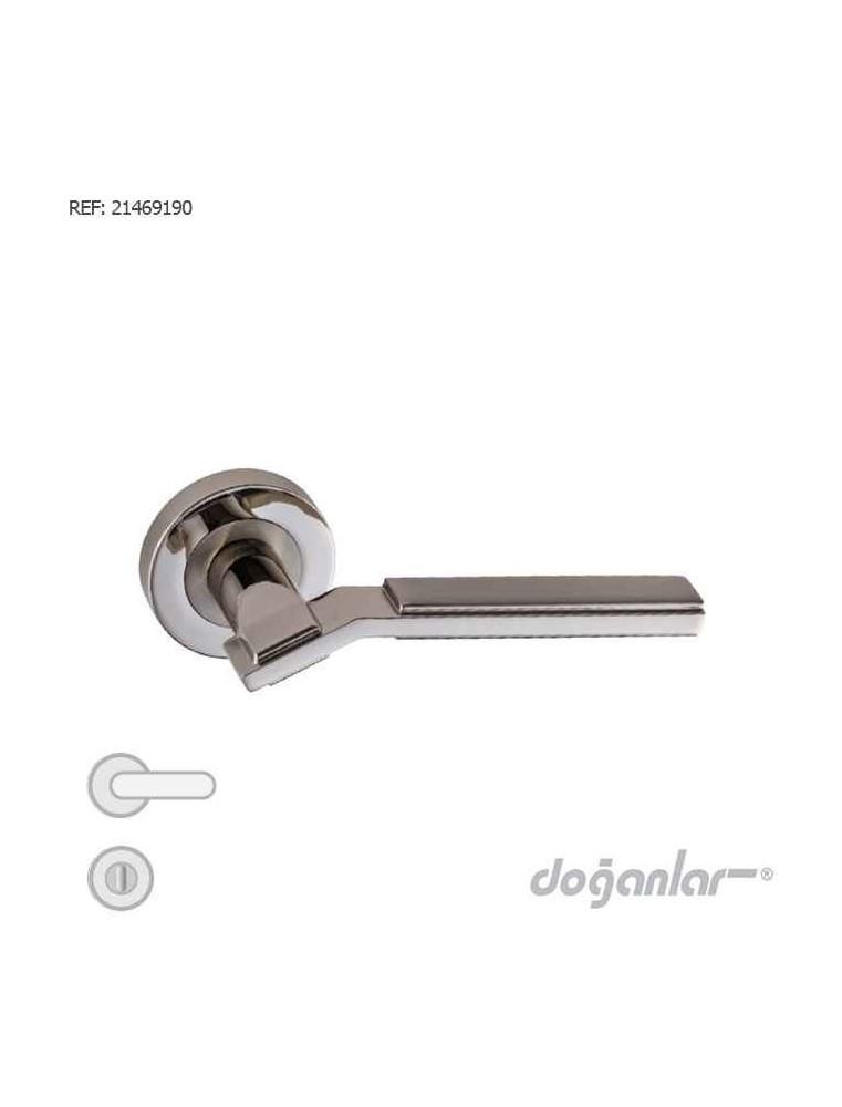 ASOS SATINE CHROME POIGNEE SUR ROSACE WC