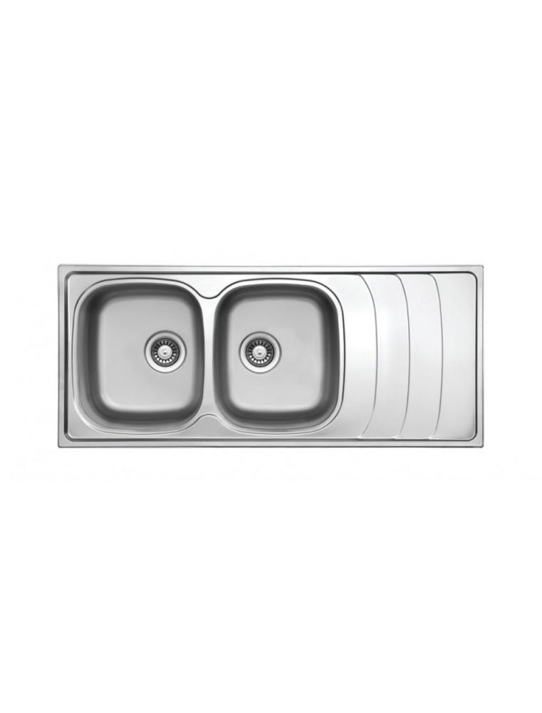 EVIER ENCASTRE INOX 2 BACS