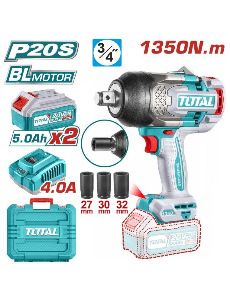 BOULONNEUS 1350N 2 BATTERIES 20V+ACCESSOIRES TIWLI20135