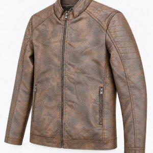 Blouson simili cuir Marron homme ref 005-049