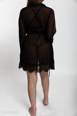 Lingerie Valentine : Trois pièces tulle détails dentelle