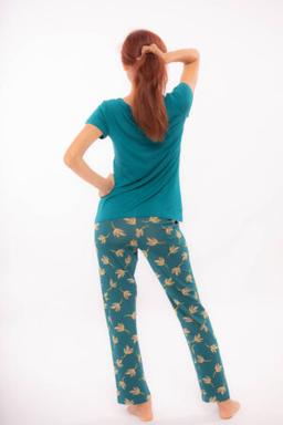 Pyjama Melissa : Deux pièces canard moutarde