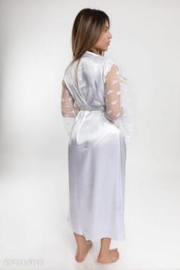 Kimono en satin détails tulle