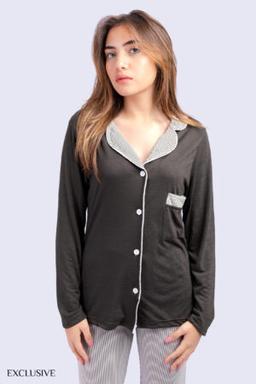 Pyjama Aline: Deux pièces en cotton rayé