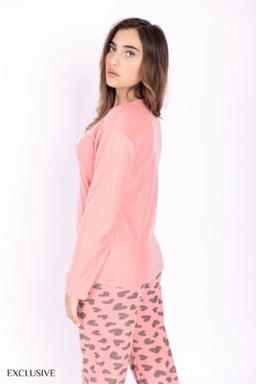 Sabi Cozy : Pull Coton Rayé & Pantalon Cœur