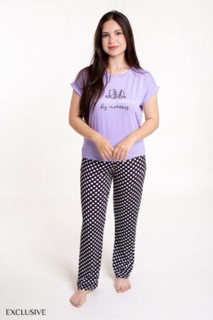 Lisa 3 Pièces: Pull, Pantalon & Short Coton Mauve