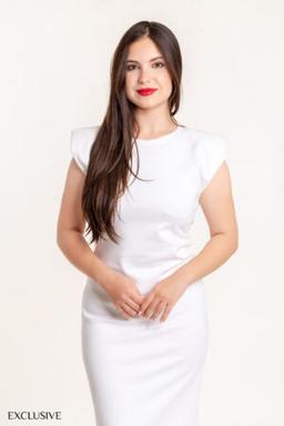 Coton Col Rond Drapé Latéral S-XL