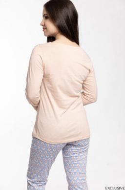 Pyjama Nirvana Beige Rosé Ciel Pull Col Rond & Pantalon