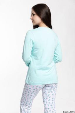 Pyjama Nirvana Turquoise : Confort Chic en Pull Pantalon Fleuri