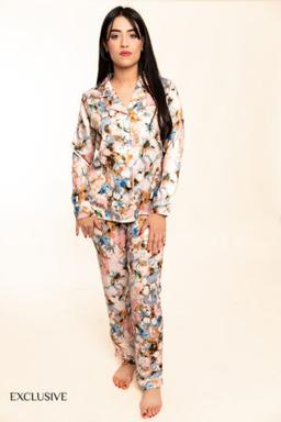 Pièces de Pyjama Colette en Satin Floral