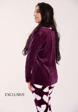 Pyjama Lydia Velour : Deux pièces en velours Mauve Poudré