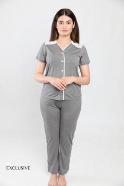 Pyjama Femme Été Nirvana : Pyjama 3 Pièces Chemise , Pantalon & Short